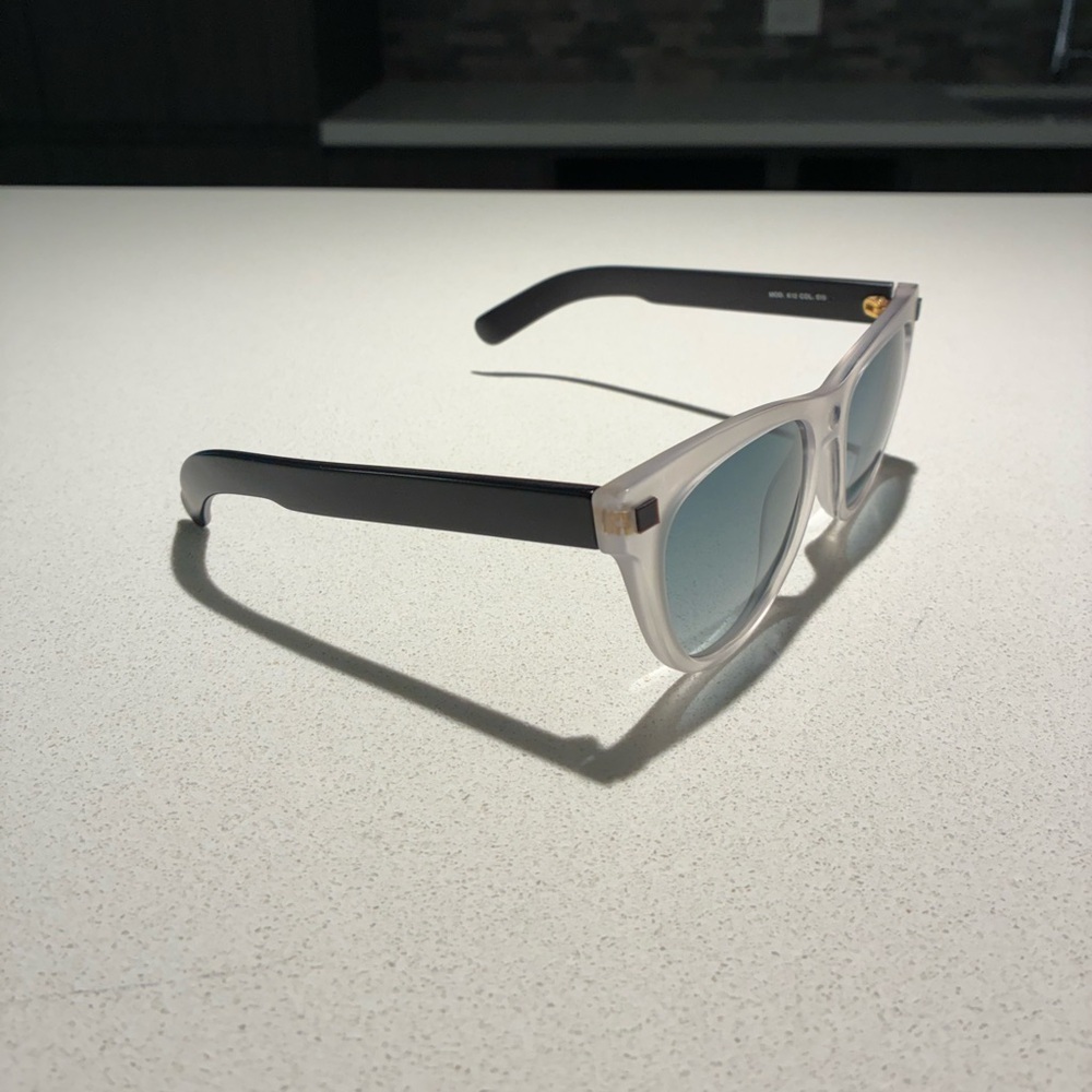 Men's Krizia Black & Frosted/Clear Frame Sunglasses